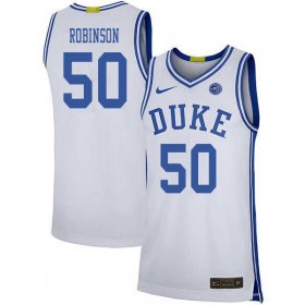 Sale - White Justin Robinson #50 Duke Blue Devils 2020 Men Alumni University Basketball Jersey