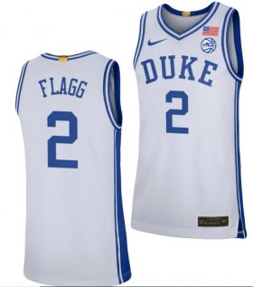 Sale - White Men #2 Duke Blue Devils Cooper Flagg Embroidery University Basketball Jersey