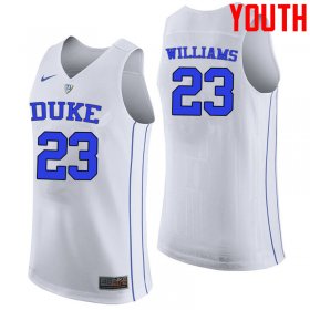 Sale - White Shelden Williams #23 Duke Blue Devils Youth Alumni NCAA Basketball Jersey