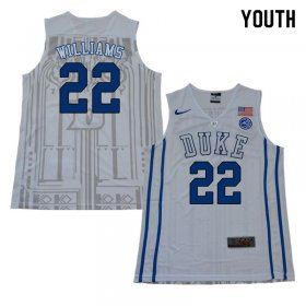 Sale - White Jason Williams #22 Duke Blue Devils 2018 Youth Alumni University Basketball Jersey