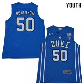 Sale - Blue Justin Robinson #50 Duke Blue Devils 2018 Youth Embroidery College Basketball Jersey