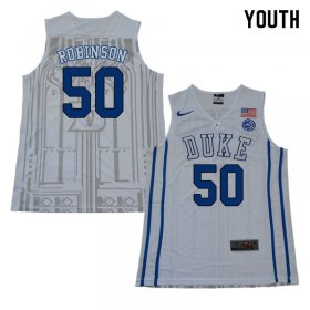 Sale - White Justin Robinson #50 Duke Blue Devils 2018 Youth Official University Basketball Jersey